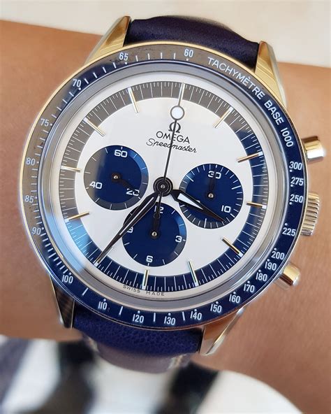 omega speedmaster blue panda review.